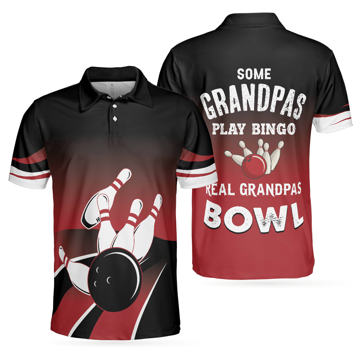Some Grandpas Play Bingo Polo Shirt – Bowling Men Polo Shirt – Gifts To Get For Your Dad – Father’s Day Shirt
