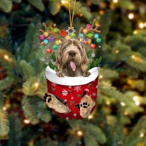 Spinone Italiano In Snow Pocket Christmas Ornament&hellip;