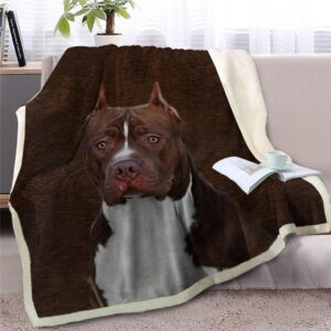 Stafford Bull Terrier Face Fleece Throw Blanket&hellip;