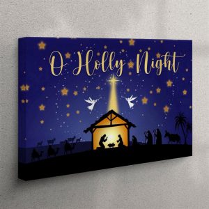 Starry Night Christmas O Holy Night Canvas Wall Art Christian Wall Art Canvas u7p37z.jpg