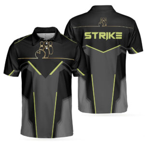 Strike Black And Golden Pattern Polo Shirt&hellip;