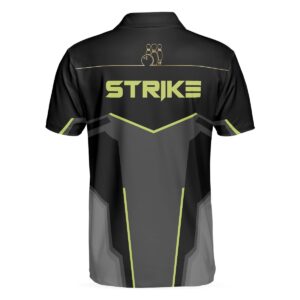 Strike Black And Golden Pattern Polo Shirt&hellip;