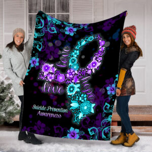 Suicide Prevention Flourish Fleece Throw Blanket –&hellip;