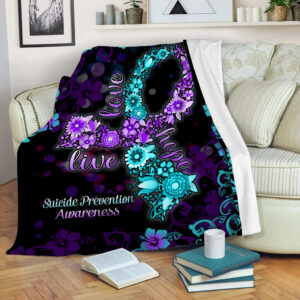 Suicide Prevention Flourish Fleece Throw Blanket –&hellip;