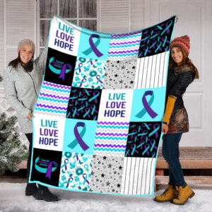 Suicide Prevention Shape Pattern Fleece Throw Blanket&hellip;