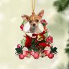 Tan Chihuahua Pine Truck Hanging Christmas Plastic Hanging Ornament Dog Memorial Gift