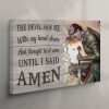 The Devil Saw Me With My Head Down Knight Kneeling Canvas Wall Art – Christian Wall Art Canvas
