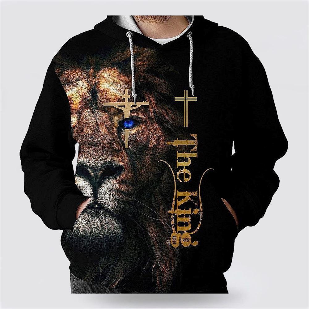 The King Lion Cross All Over Print 3D Hoodie – Gifts For Christians