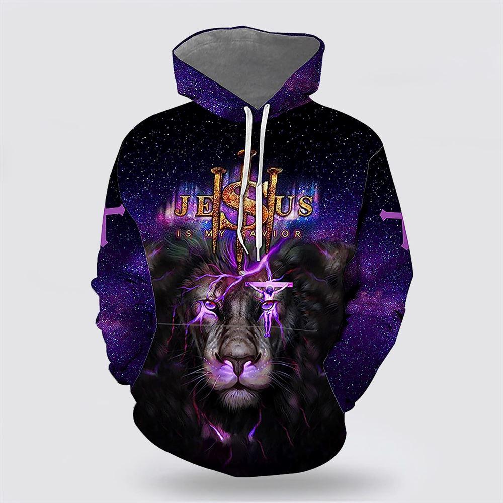 The King Lion Nails Jesus Is My Savior All Over Print 3D Hoodie – Gifts For Christians