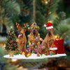 Vizsla Inside Your Gloves Christmas Holiday-Two Sided Christmas Plastic Hanging Ornament
