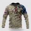 US Army American Camo Flag All Over Print 3D T Shirt – Gift For Military Personnel