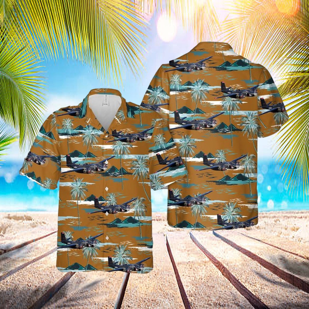 US Air Force Douglas A-26 Invader In WWII Hawaiian Shirt – Mens Hawaiian Shirt – US Air Force Gifts