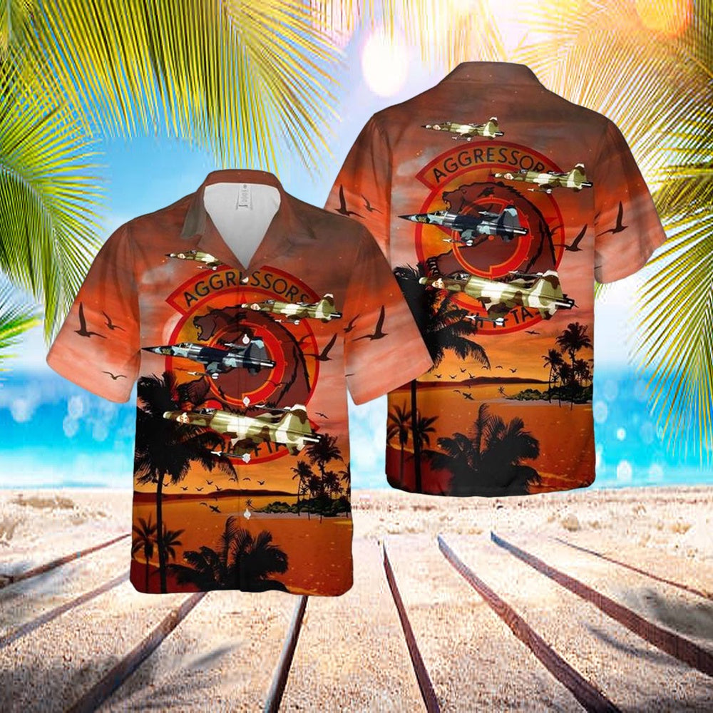 US Air Force F-5E Tiger II Of 527th Tactical Fighter Training Aggressor Squadron Hawaiian Shirt – Mens Hawaiian Shirt – US Air Force Gifts