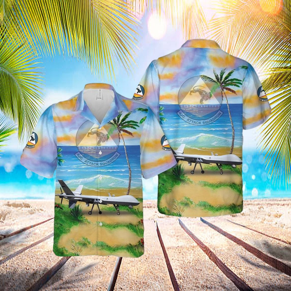 US Air Force MQ-9 Reaper 42nd Attack Squadron Hawaiian Shirt – Mens Hawaiian Shirt – US Air Force Gifts
