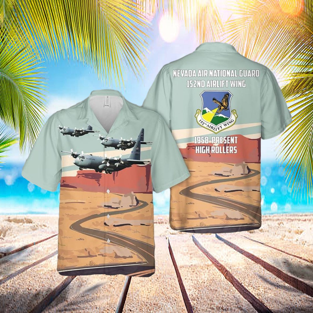 US Air Force Nevada Air National Guard 152nd Airlift Wing C-130 High Rollers Hawaiian Shirt – Mens Hawaiian Shirt – US Air Force Gifts US Air Force Nevada Air National Guard 152nd Airlift Wing C-130 High Rollers Hawaiian Shirt – Mens Hawaiian Shirt – US Air Force Gifts
