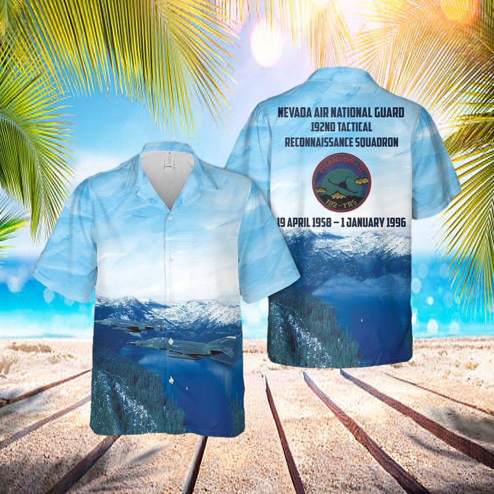 US Air Force Nevada Air National Guard 192nd Tactical Reconnaissance Squadron, McDonnell RF-4C Phantom II Hawaiian Shirt – US Air Force Gifts US Air Force Nevada Air National Guard 192nd Tactical Reconnaissance Squadron, McDonnell RF-4C Phantom II Hawaiian Shirt – US Air Force Gifts