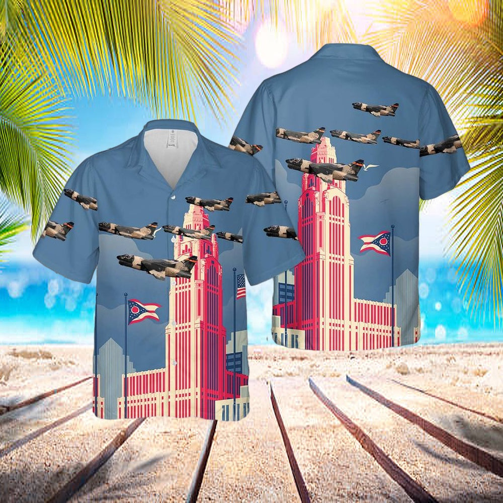 US Air Force Ohio Air National Guard 162d Tactical Fighter Squadron, 178th Tactical Fighter Group LTV A-7D Corsair II Hawaiian Shirt – US Air Force Gifts US Air Force Ohio Air National Guard 162d Tactical Fighter Squadron, 178th Tactical Fighter Group LTV A-7D Corsair II Hawaiian Shirt – US Air Force Gifts