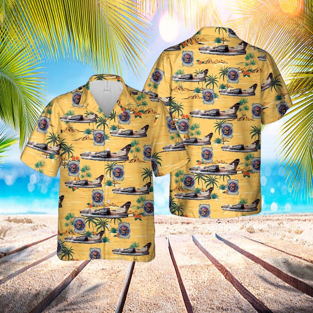 US Air Force Puerto Rico Air National Guard A-7D Corsair II 198th Tactical Fighter Squadron Hawaiian Shirt – Mens Hawaiian Shirt – US Air Force Gifts