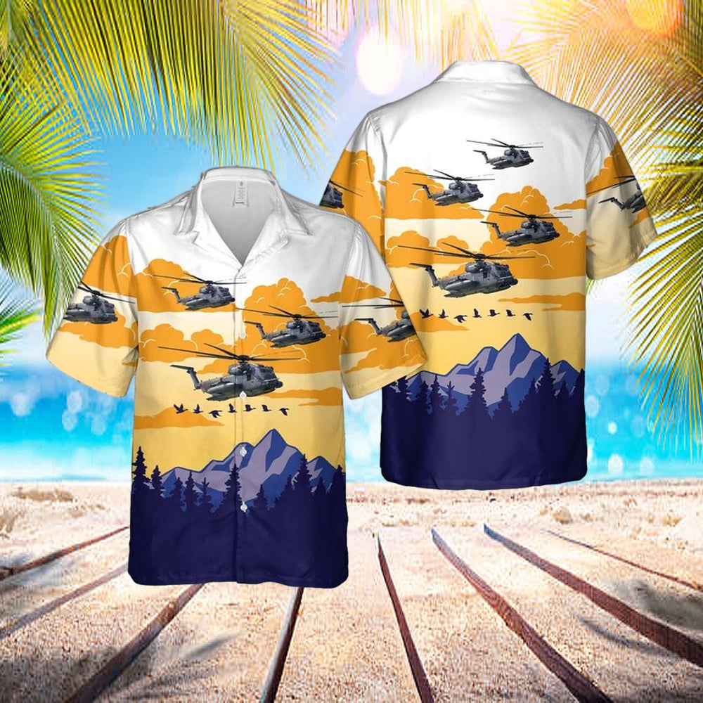 US Air Force Sikorsky MH-53M Pave Low IV (S-65A) Hawaiian Shirt – Mens Hawaiian Shirt – US Air Force Gifts