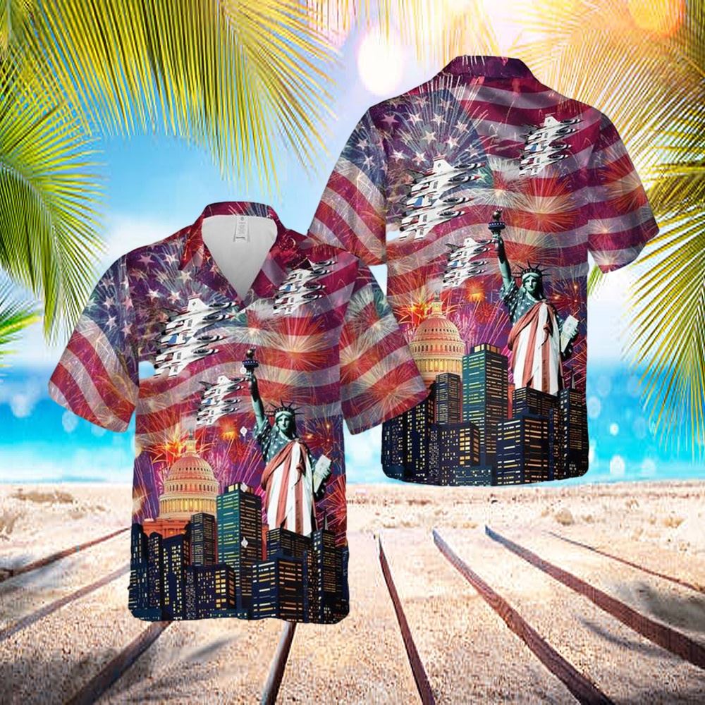 US Air Force Thunderbirds, 4th Of July Hawaiian Shirt – Mens Hawaiian Shirt – US Air Force Gifts