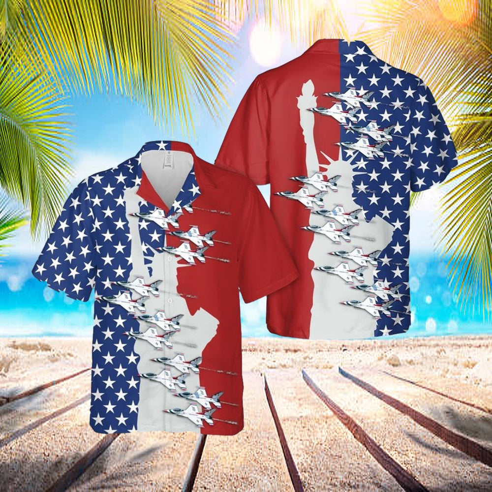 US Air Force Thunderbirds, 4th Of July V2 Hawaiian Shirt – Mens Hawaiian Shirt – US Air Force Gifts US Air Force Thunderbirds, 4th Of July V2 Hawaiian Shirt – Mens Hawaiian Shirt – US Air Force Gifts