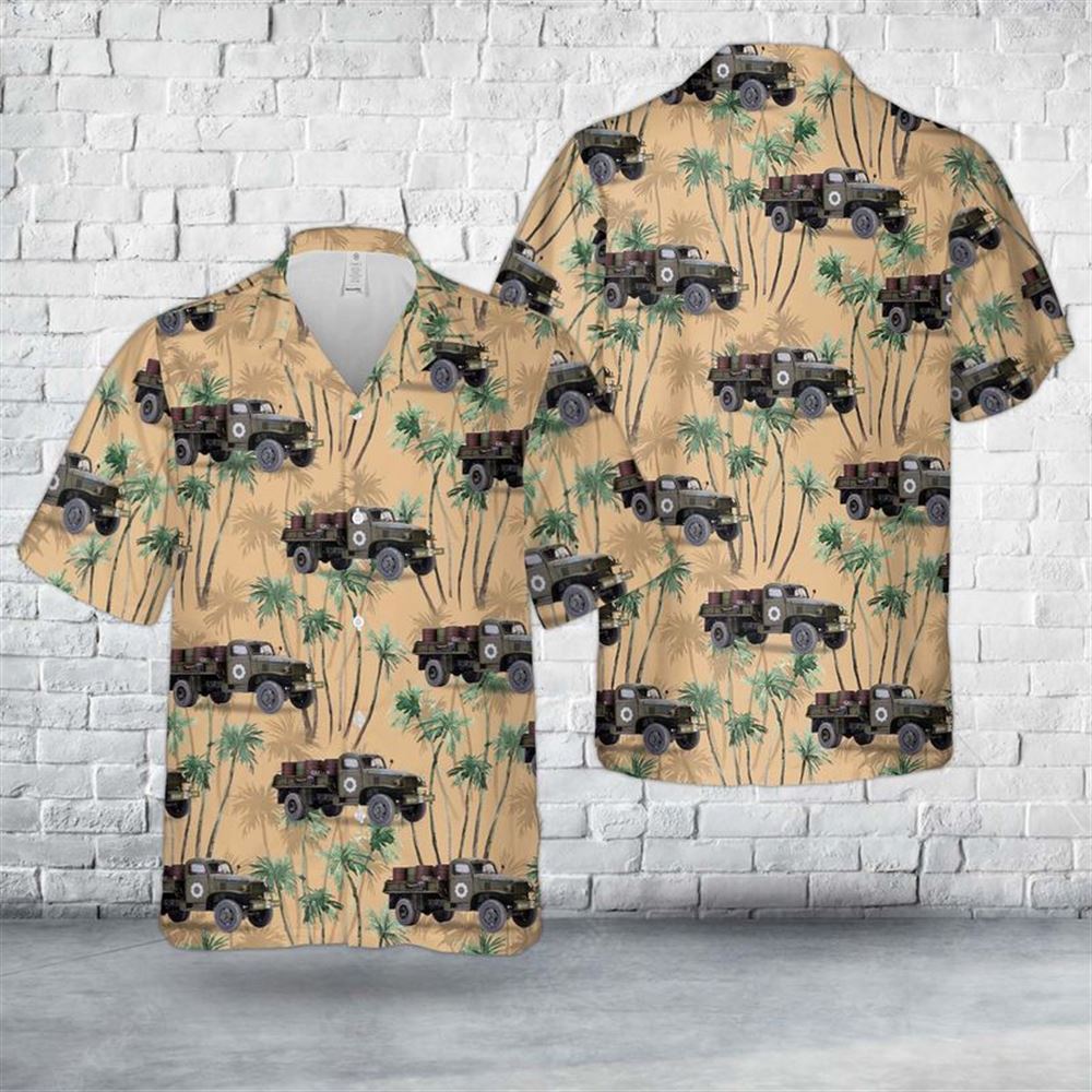 US Army G7107 4×4 1,5T Cargo Truck WW2 Hawaiian Shirt – Gift For Military Personnel US Army G7107 4×4 1,5T Cargo Truck WW2 Hawaiian Shirt – Gift For Military Personnel