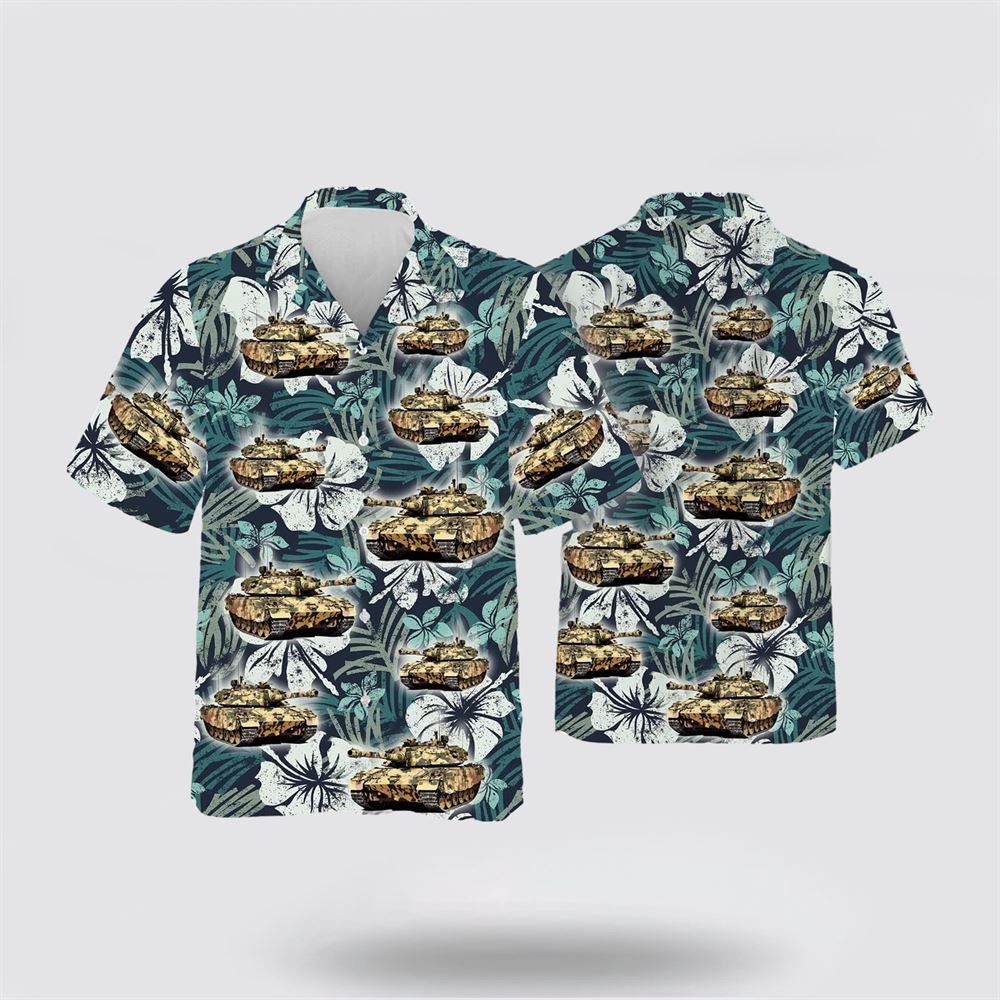 US Army Tank Flower Tropic Pattern Hawaiian Shirt – Gift For Military Personnel US Army Tank Flower Tropic Pattern Hawaiian Shirt – Gift For Military Personnel