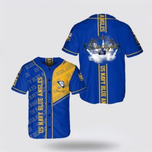 US Navy Blue Angels AOP Baseball Jersey&hellip;
