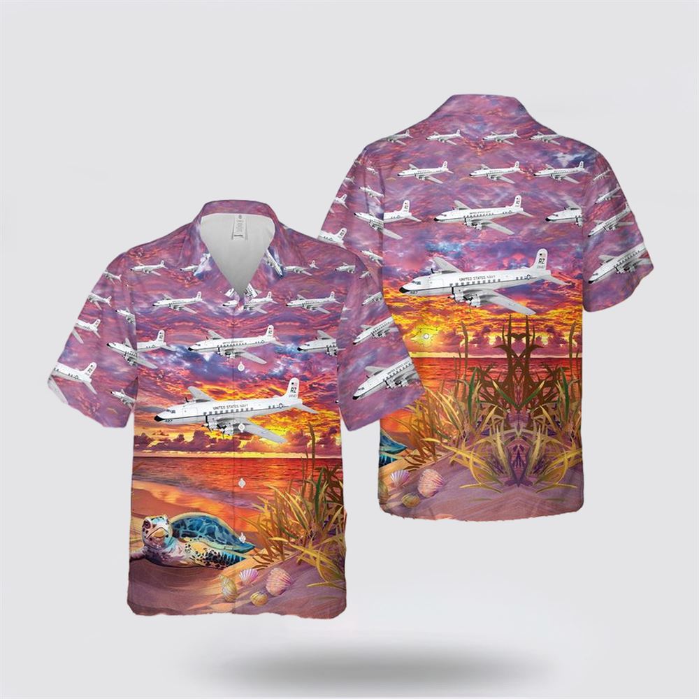 US Navy Douglas C-118 Liftmaster Of VR-21 Hawaiian Shirt – Gifts For Navy Soldiers US Navy Douglas C-118 Liftmaster Of VR-21 Hawaiian Shirt – Gifts For Navy Soldiers