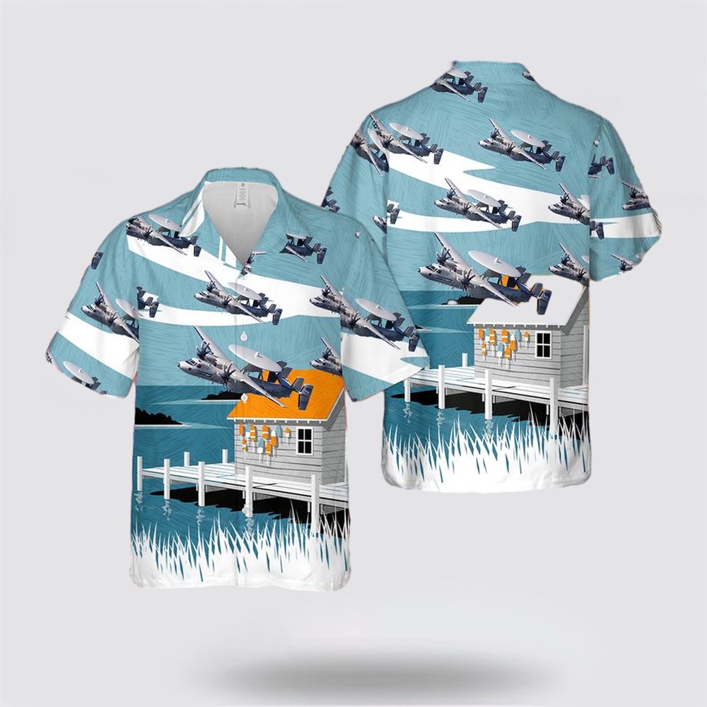US Navy E-2C Of VAW-77 Nightwolves Hawaiian Shirt – Hawaiian Shirt Gifts For Navy Soldiers US Navy E-2C Of VAW-77 Nightwolves Hawaiian Shirt – Hawaiian Shirt Gifts For Navy Soldiers