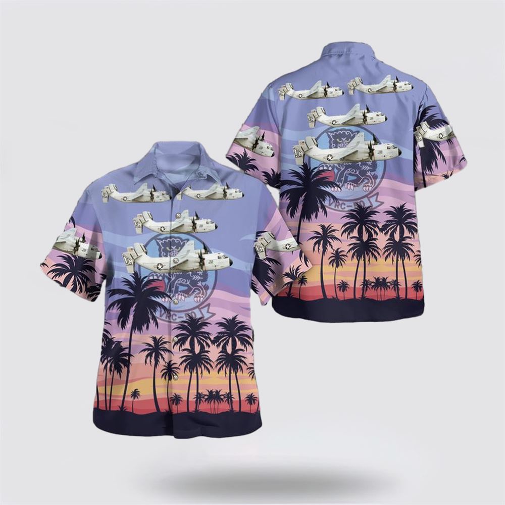 US Navy Grumman C-2A Greyhound VRC-50 (Foo Dogs) Hawaiian Shirt – Beachwear Gifts For Navy Military Personnel