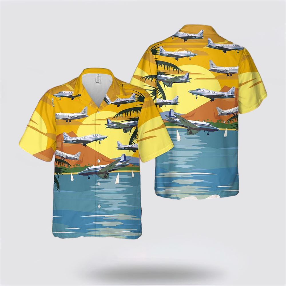 US Navy North American Sabreliner CT-39 VCR-50 Hawaiian Shirt – Gift For Military Personnel