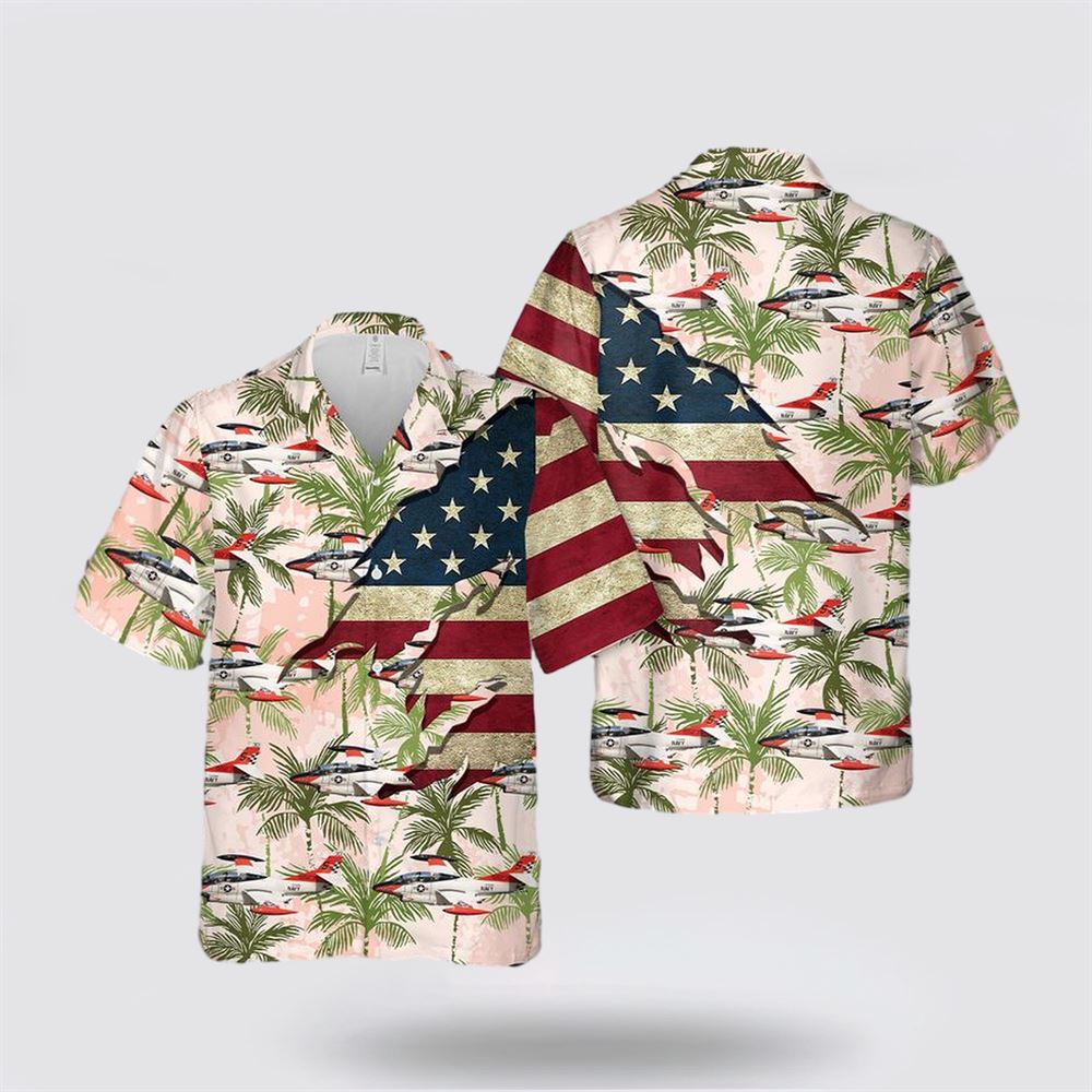 US Navy North American T-2C Buckeye Hawaiian Shirt – Gifts For Navy Military Personnel US Navy North American T-2C Buckeye Hawaiian Shirt – Gifts For Navy Military Personnel
