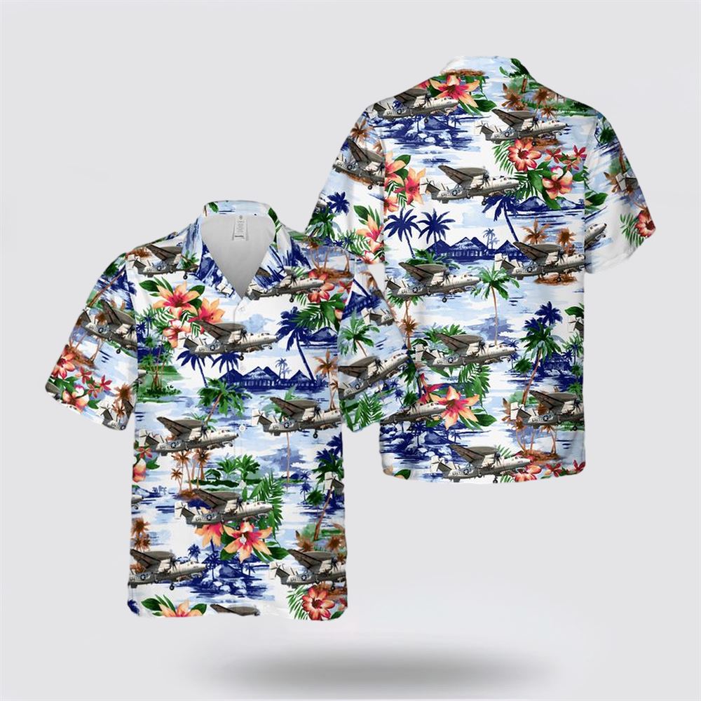 US Navy Northrop Grumman E-2C Hawkeye Hawaiian Shirt – Hawaiian Shirt Gift For Military Personnel