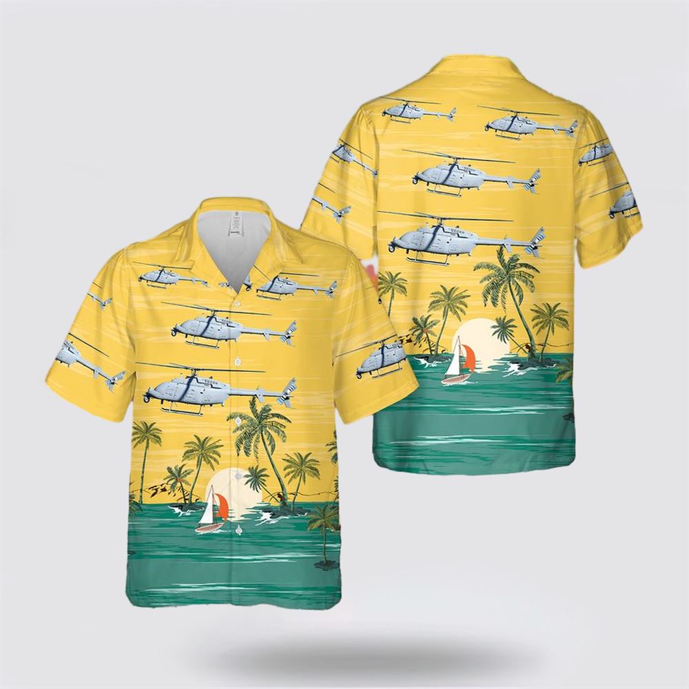 US Navy Northrop Grumman MQ-8C Fire Scout Hawaiian Shirt – Hawaiian Shirt Gift For Military Personnel