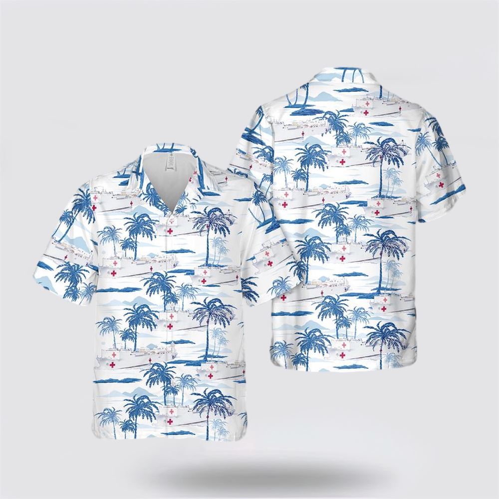 US Navy USNS Mercy (T-AH-19) Hawaiian Shirt – Hawaiian Shirt Gift For Military Personnel