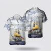 US Navy USS Enterprise (CVN-65) And C-2A Greyhound Of VRC-50 Hawaiian Shirt – Hawaiian Shirt Gift For Military Personnel