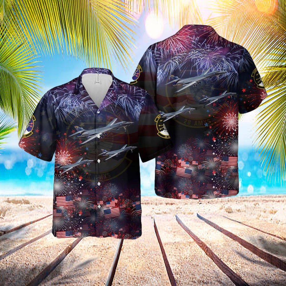 Us Air Force 28th Aircraft Maintenance Squadron Rockwell B-1b Lancer, 4th Of July 2 Hawaiian Shirt – Hawaiian Outfit For Men Us Air Force 28th Aircraft Maintenance Squadron Rockwell B-1b Lancer, 4th Of July 2 Hawaiian Shirt – Hawaiian Outfit For Men