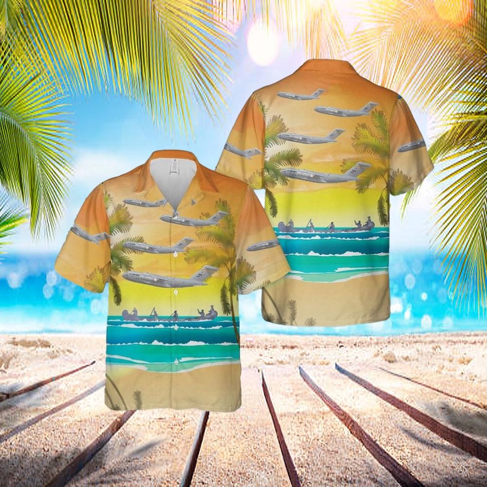 Us Air Force 535th Airlift Squadron C-17 Globemaster III Hawaiian Shirt – Hawaiian Outfit For Men – Gift For Young Adult