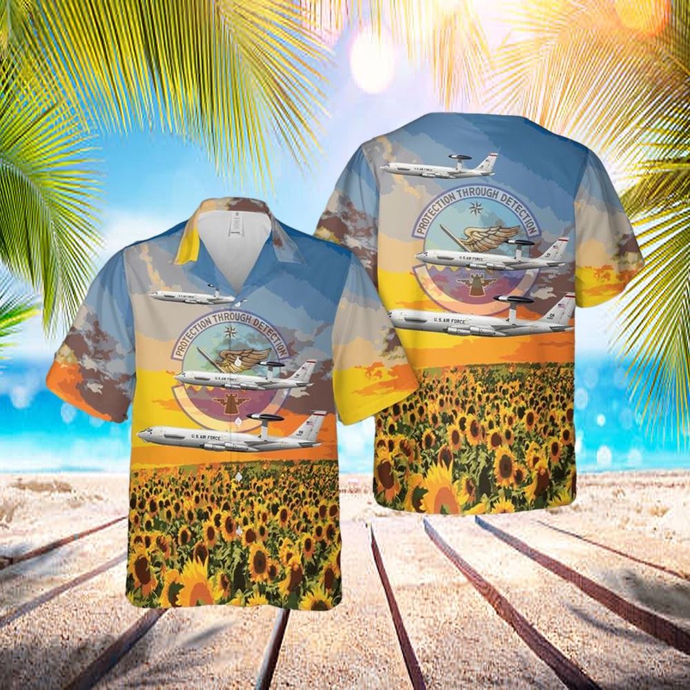 Us Air Force 960th Airborne Air Control Squadron E-3b Sentry Hawaiian Shirt – Hawaiian Outfit For Men