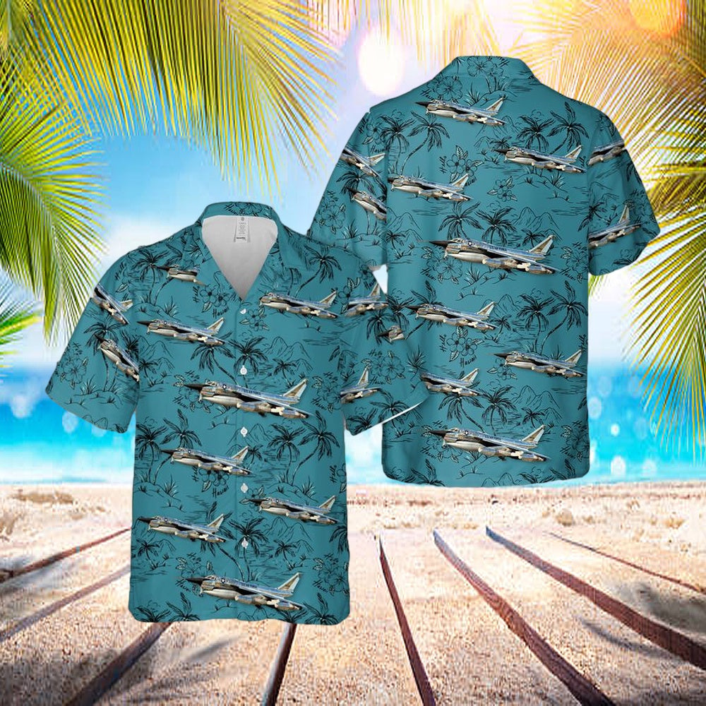 Us Air Force B-58a Hustler (Af Serial No. 59-2458), The Cowtown Hustler Hawaiian Shirt – Beachwear For Men – Best Hawaiian Shirts