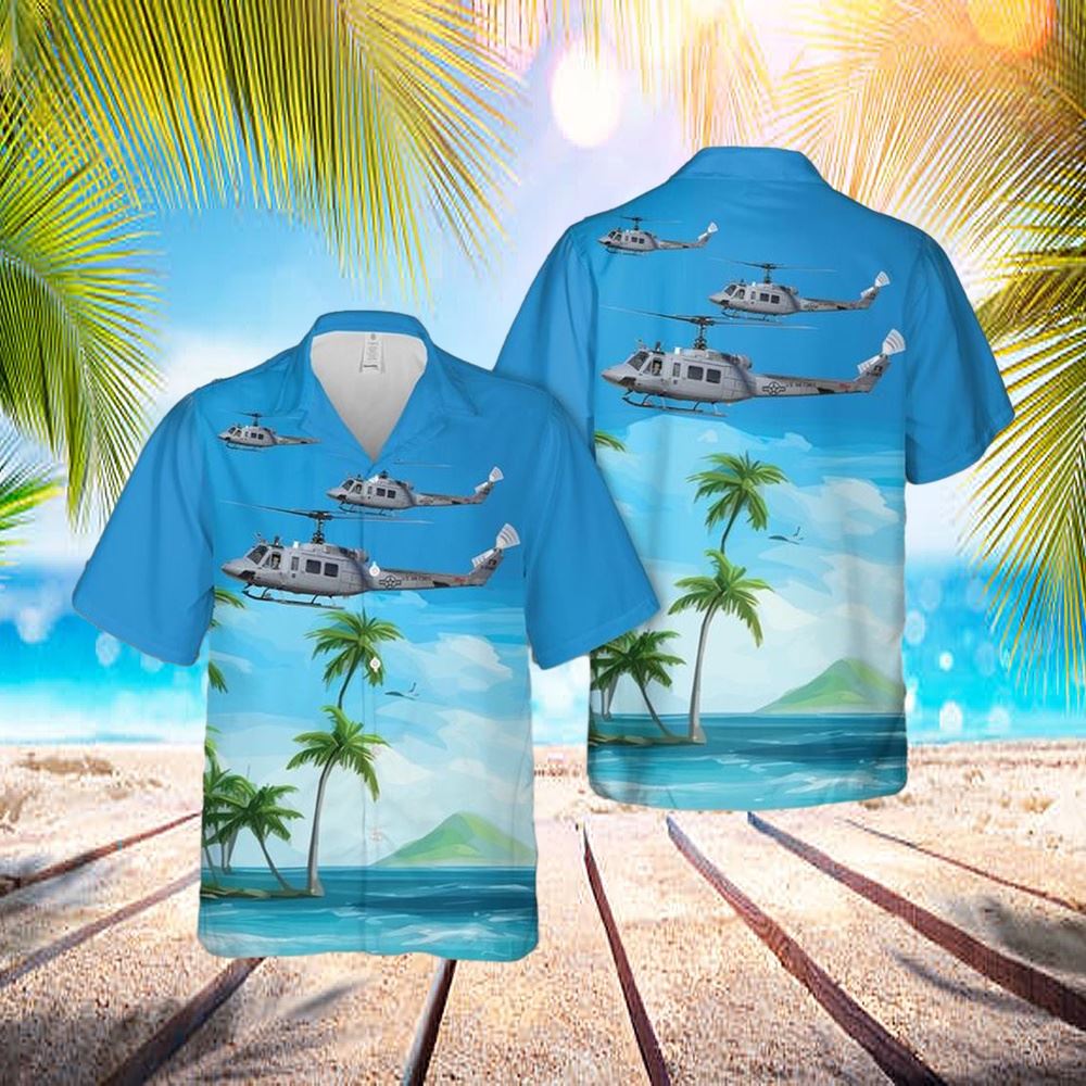 Us Air Force Bell Th-1h Huey II (205) Hawaiian Shirt – Hawaiian Outfit For Men – Gift For Young Adult