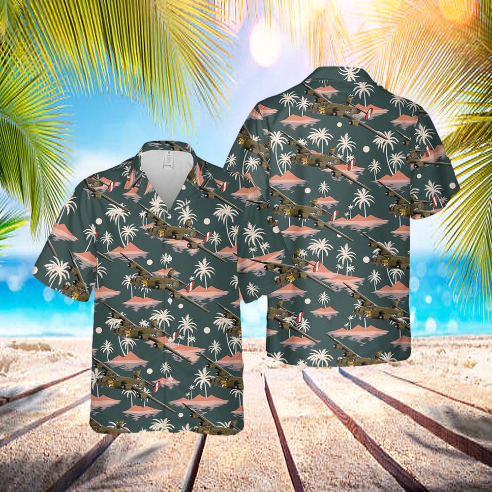 Us Air Force Consolidated B-24h-15-Fo Liberator, 42-52534q2-M ‘Witchcraft’ Of 467th Bomb Group Hawaiian Shirt – Beachwear For Men – Best Hawaiian Shirts