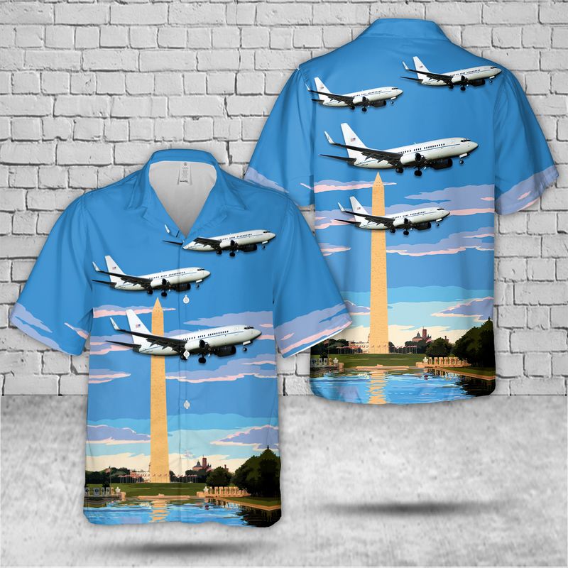 Us Air Force District Of Columbia Air National Guard 113th Wing Boeing C-40c Clipper (Sn 02-0202) Hawaiian Shirt – Beachwear For Men – Best Hawaiian Shirts