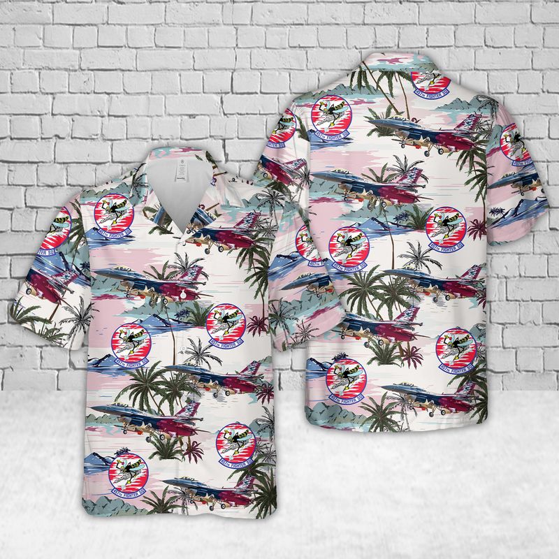 Us Air Force F-16 Fighting Falcon 457th Fighter Squadron Hawaiian Shirt – Mens Hawaiian Shirt – US Air Force Gifts