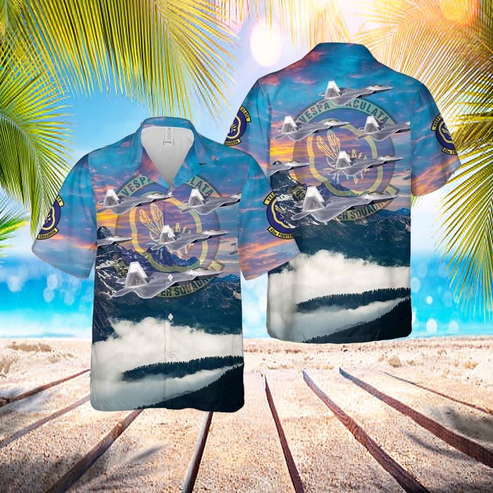 Us Air Force F-22a Raptor Of 43rd Fighter Squadron Hawaiian Shirt – Hawaiian Outfit For Men Us Air Force F-22a Raptor Of 43rd Fighter Squadron Hawaiian Shirt – Hawaiian Outfit For Men