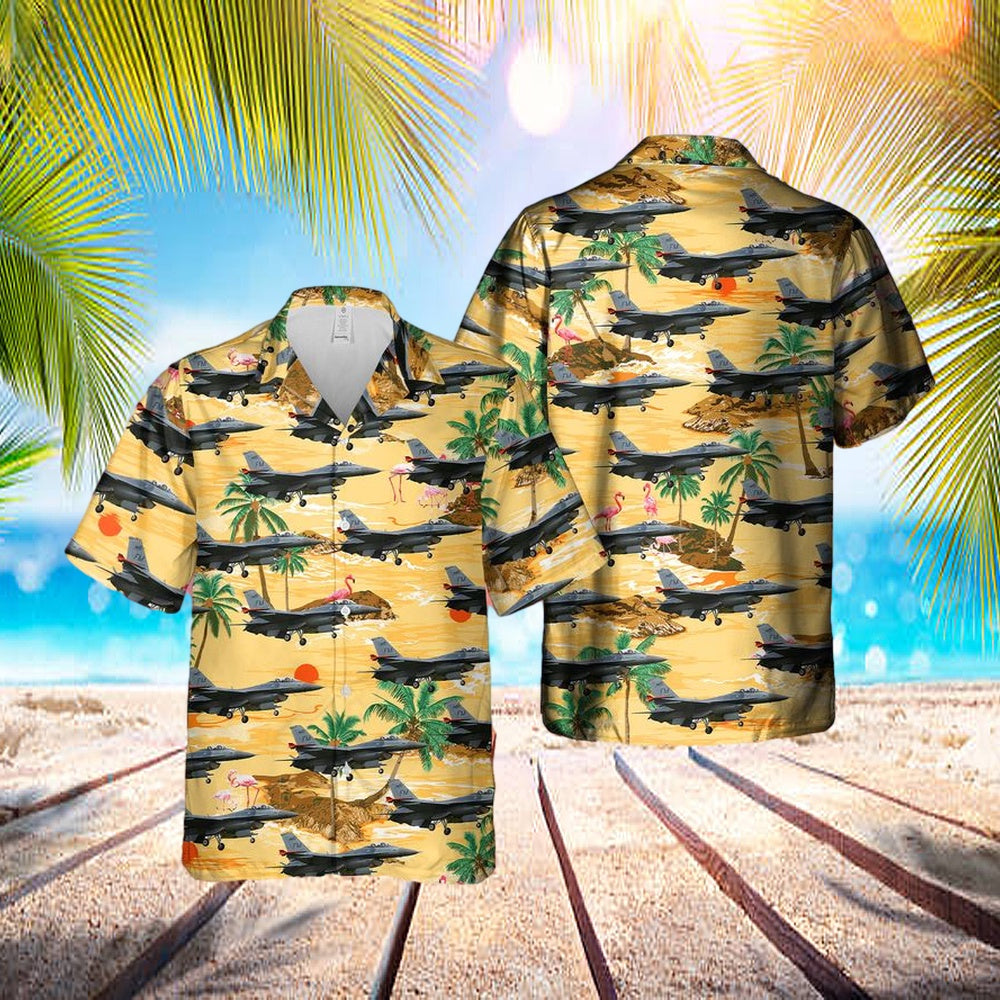 Us Air Force General Dynamics F-16c Fighting Falcon (401) Hawaiian Shirt – Beachwear For Men – Best Hawaiian Shirts