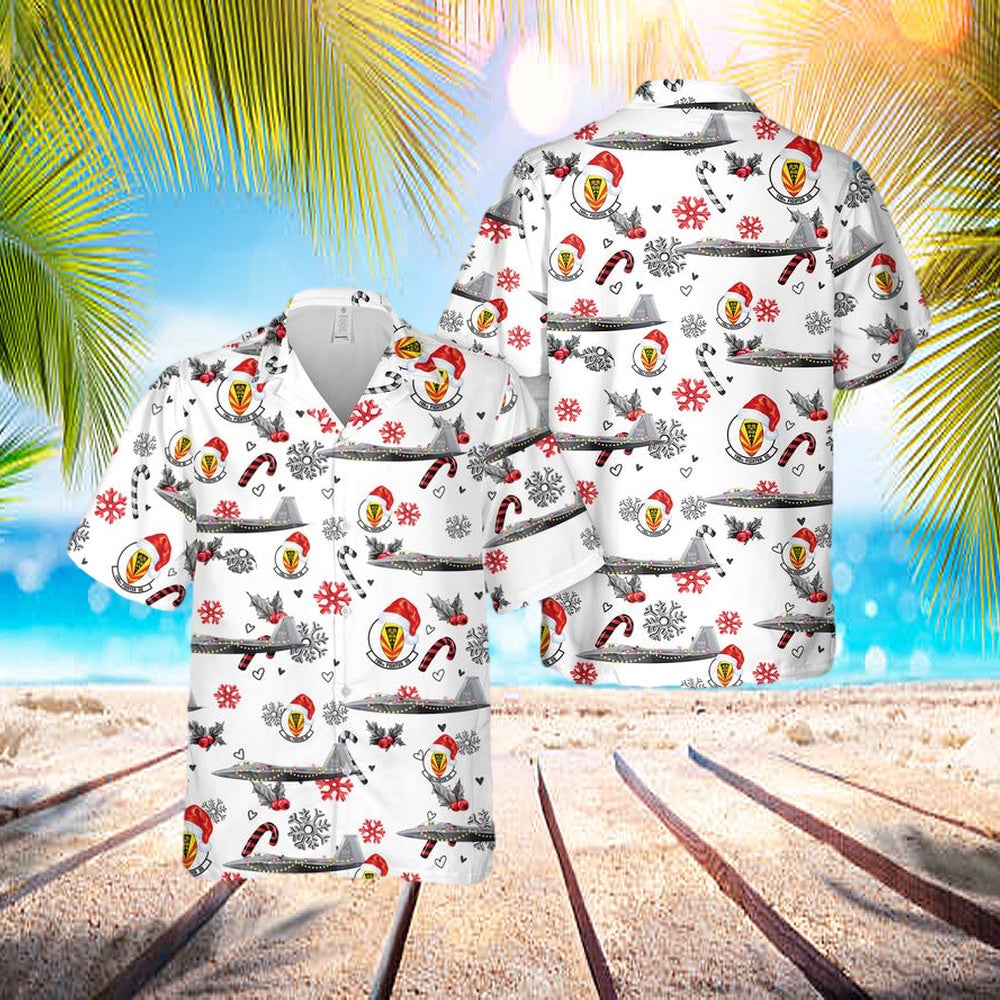 Us Air Force Hawaii Air National Guard 154th Wing 199th Fighter Squadron F22a Raptor Christmas Hawaiian Shirt – Hawaiian Outfit For Men