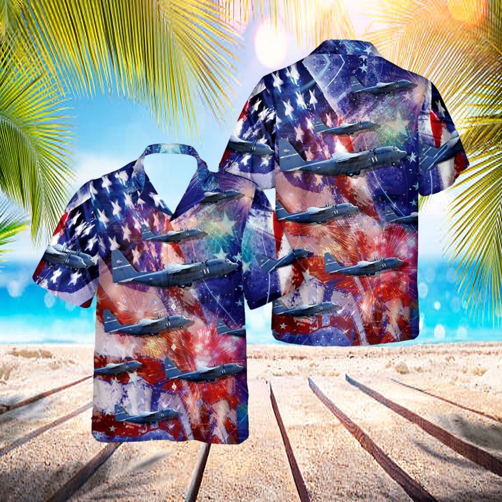 Us Air Force Kentucky Air National Guard C-130h Hercules, 4th Of July Hawaiian Shirt – Hawaiian Outfit For Men