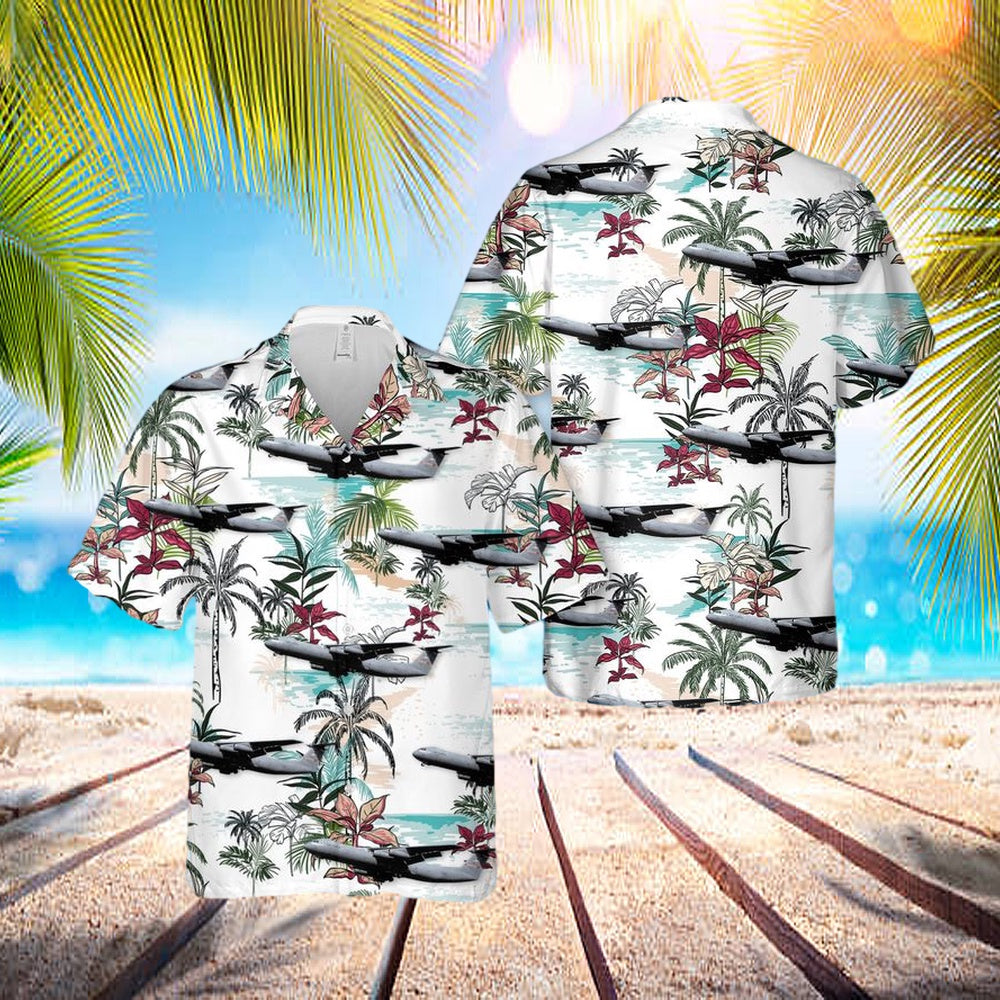 Us Air Force Lockheed C-141b Starlifter Hawaiian Shirt – Beachwear For Men – Best Hawaiian Shirts